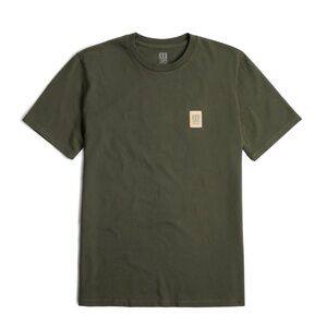 Topo Designs Label Tee in Olive. Small
